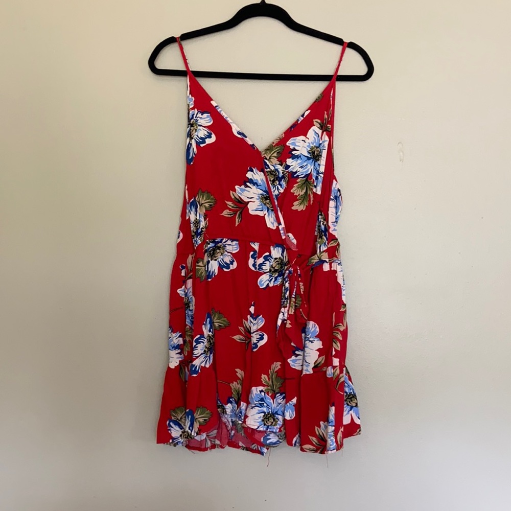 Xhilaration Red Floral Romper